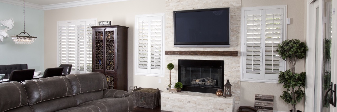 Polywood shutters in a Chicago living room