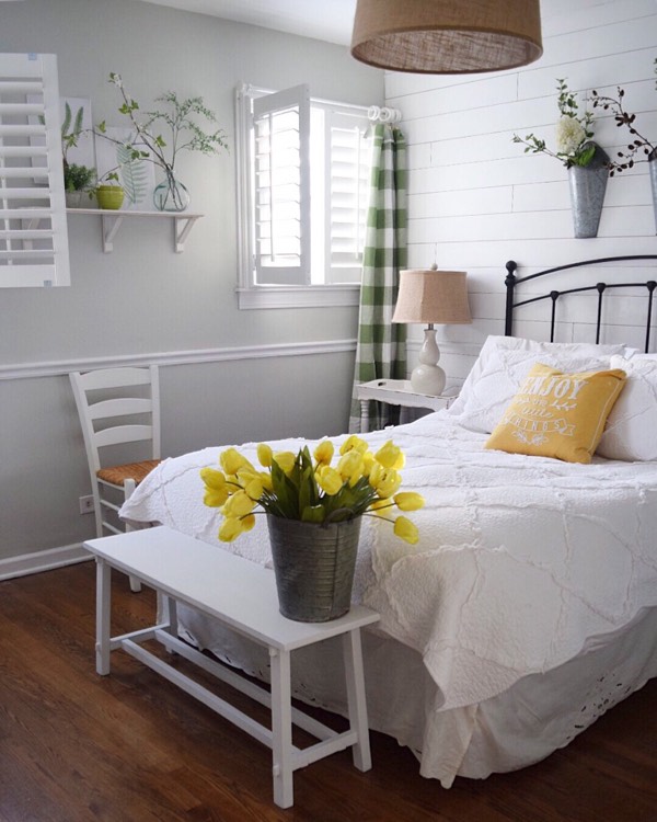 Chicago cottage bedroom shutters