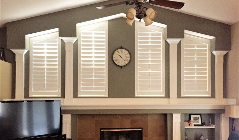 These Polywood shutters will look like new for years down the road. Polywood Shutters in Family Room in Chicago